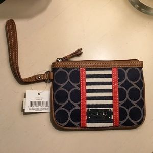 9 West On Cloud 9 Denim Blue Wristlet, NWT